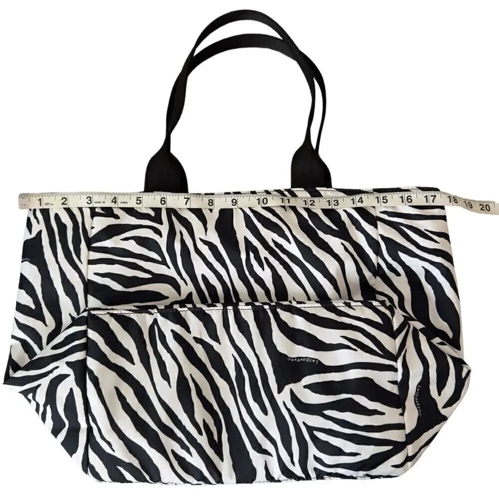 Le Sportsac Black & White Zebra Tote Bag - Picture 8 of 15